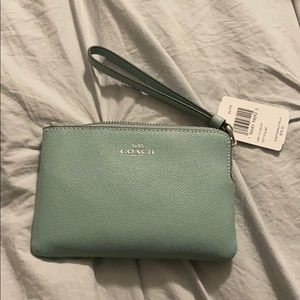 Seafoam Green Coach Wristlet.